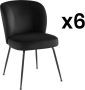 Vente-unique Set van 6 stoelen van fluweel en metaal Zwart POLPONA van Pascal MORABITO L 52 cm x H 79 cm x D 67.5 cm - Thumbnail 2