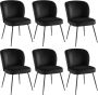 Vente-unique Set van 6 stoelen van fluweel en metaal Zwart POLPONA van Pascal MORABITO L 52 cm x H 79 cm x D 67.5 cm - Thumbnail 1