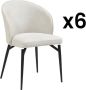 Vente-unique Set van 6 stoelen van stof en metaal Crèmewit GILONA van Pascal MORABITO van Pascal Morabito L 54 cm x H 80.5 cm x D 56.5 cm - Thumbnail 2