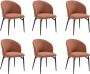 Vente-unique Set van 6 stoelen van stof en metaal Terracotta GILONA van Pascal MORABITO van Pascal Morabito L 54 cm x H 80.5 cm x D 56.5 cm - Thumbnail 1