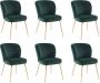 Vente-unique Set van 6 stoelen van velours en goudkleurig metaal Groen POLPONA van Pascal MORABITO L 52 cm x H 79 cm x D 67.5 cm - Thumbnail 2