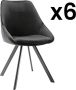 Vente-unique Set van 6 stoelen VIENNA Fluweel en metaal Zwart L 50 cm x H 83 cm x D 61 cm - Thumbnail 1