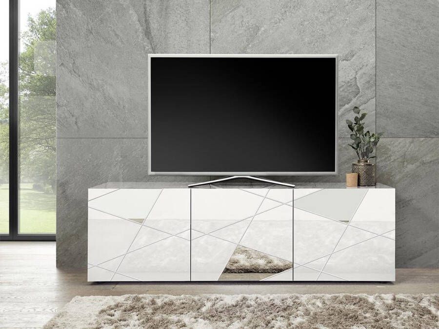 Vente-unique Tv-meubel CANTIANO 3 deuren Witgelakt