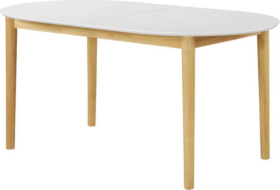 Vente-unique Uitschuifbare eettafel ELVINE 4 tot 6 personen MDF Wit en naturel L 200 cm x H 75 cm x D 90 cm - Foto 2
