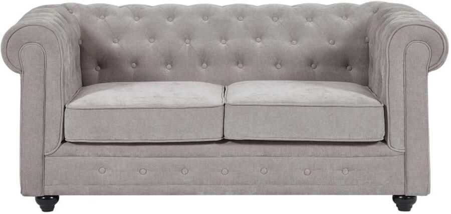 Vente-unique 2-zitsbank in grijze stof CHESTERFIELD