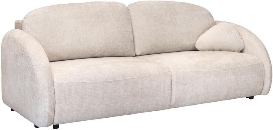 Vente-unique 3-zits slaapbank in beige chenille stof AVOLINE