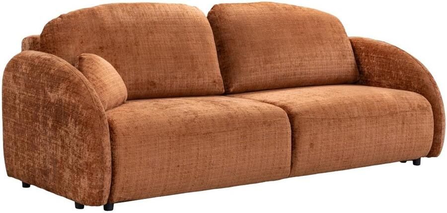 Vente-unique 3-zits slaapbank in terracotta chenille stof AVOLINE