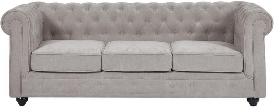 Vente-unique 3-zitsbank in grijze stof CHESTERFIELD