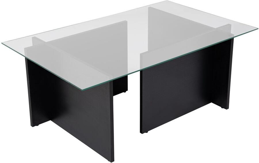 Vente-unique Asir Salontafel Zwart hout 105 x 65 x 40 cm - Foto 2