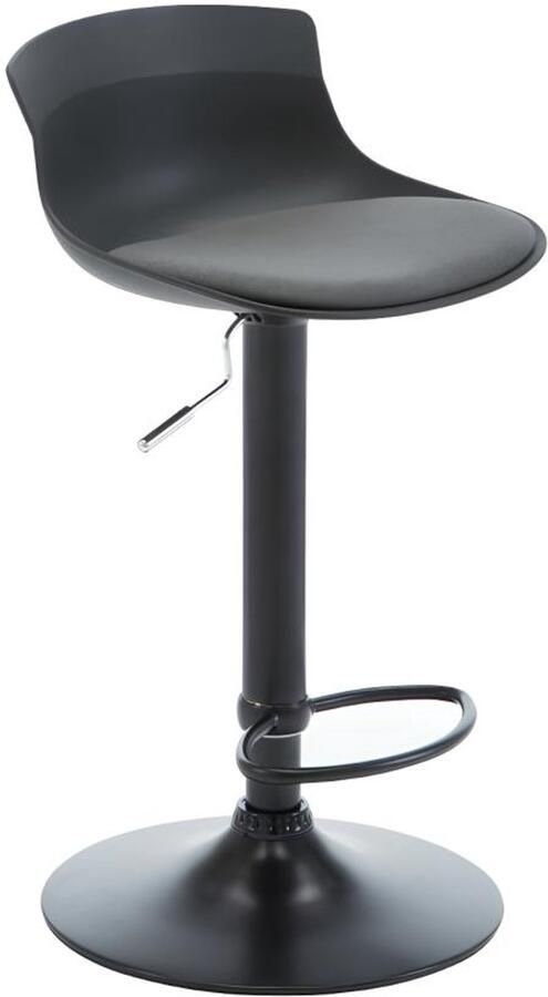 Vente-unique Barkruk ALBEDO Zwart Lichtgrijze zitting L 40 cm x H 99 cm x D 41 cm