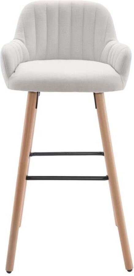 Vente-unique Barkruk van stof en poten van beukenhout Groen ELEANA L 47 cm x H 98 cm x D 52 cm - Foto 2