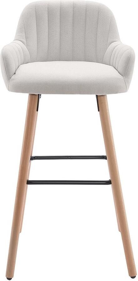 Vente-unique Barkruk van stof en poten van beukenhout Groen ELEANA L 47 cm x H 98 cm x D 52 cm - Foto 3