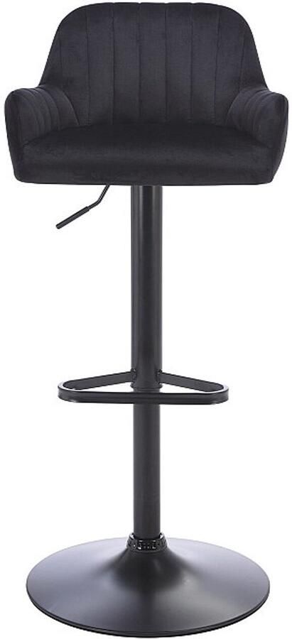 Vente-unique Barkruk van velours en metaal Verstelbare hoogte Zwart ELEANA L 47 cm x H 106 cm x D 49 cm