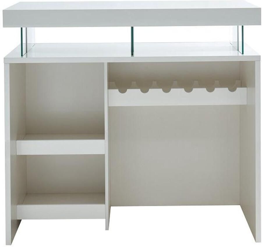 Vente-unique Barmeubel FABIO Mdf witgelakt met ledverlichting L 120 cm x H 110 cm x D 60 cm