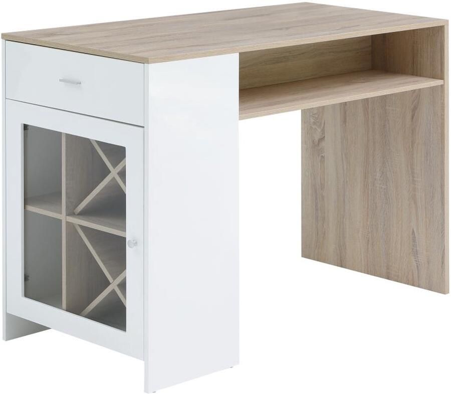 Vente-unique Barmeubel met opbergruimte Wit en naturel NIRAYA L 150 cm x H 100 cm x D 60 cm