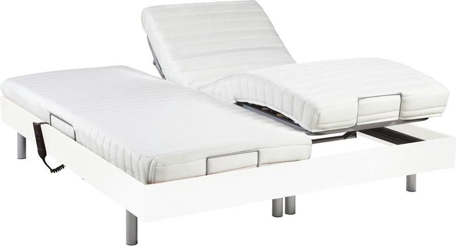 Vente-unique Elektrisch relaxbed met pocketveren en vormgeheugenmatras PHANES van DREAMEA OKIN motoren Wit 2 x 90 x 200 cm L 200 cm x H 35 cm x D 180 cm