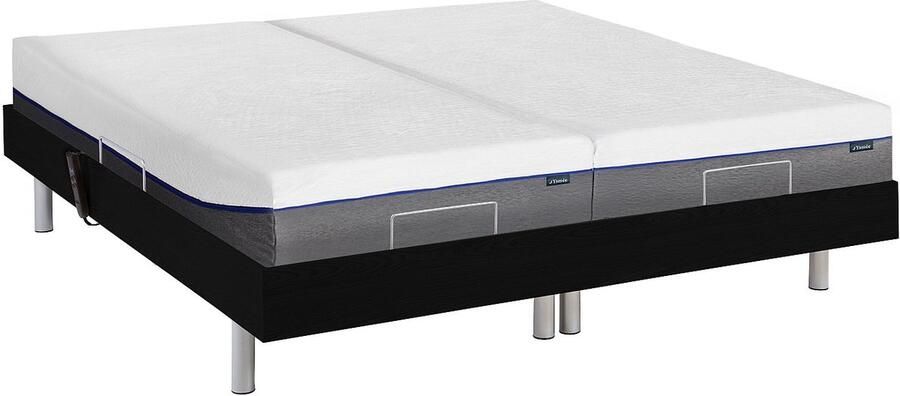 Vente-unique Elektrische bedbodem en matras met vormgeheugen HESIODE III van DREAMEA motoren OKIN zwart 2 x 90 x 200 cm L 200 cm x H 35 cm x D 180 cm - Foto 8