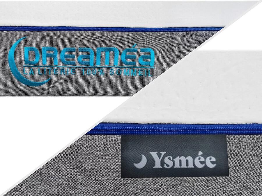 Vente-unique Elektrische bedbodem en matras met vormgeheugen HESIODE III van DREAMEA motoren OKIN zwart 2 x 90 x 200 cm L 200 cm x H 35 cm x D 180 cm - Foto 4