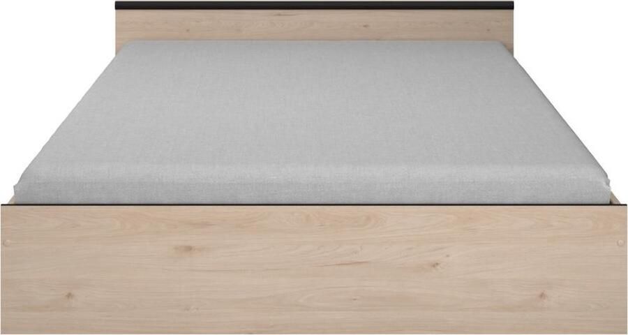 Vente-unique Bed met opbergruimte 160 x 200 cm 2 laden en 1 nis naturel PABLO L 166 cm x H 59 cm x D 203 cm