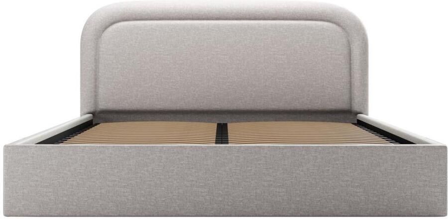 Vente-unique Bed met opbergruimte 160 x 200 cm Gevlamde stof Lichtgrijs FIREZA L 172 cm x H 90 cm x D 215 cm