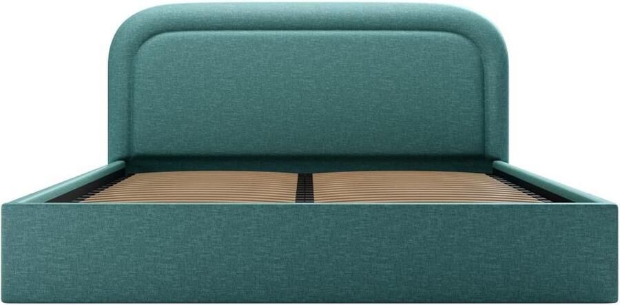 Vente-unique Bed met opbergruimte 160 x 200 cm Gevlamde stof Blauwgroen FIREZA L 172 cm x H 90 cm x D 215 cm