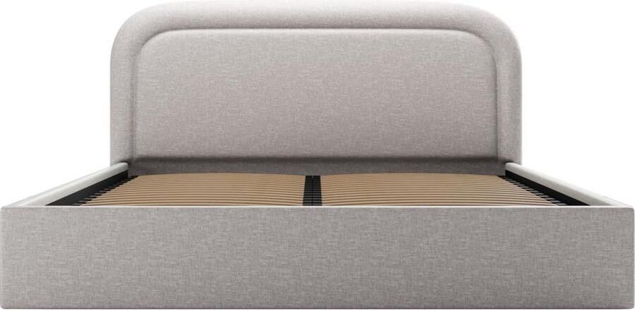 Vente-unique Bed met opbergruimte 180 x 200 cm Gevlamde stof Lichtgrijs FIREZA L 192 cm x H 90 cm x D 215 cm