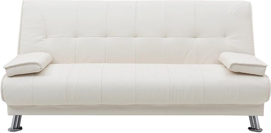 Vente-unique Bedbank MAXIME van kunstleer wit L 192 cm x H 91 cm x D 91 cm - Foto 3