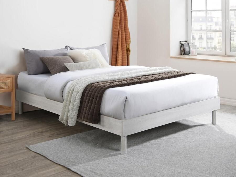 Vente-unique Bedbodem met latten 180 x 200 cm Wit MUCHIGAN van YSMÉE L 204 cm x H 33 cm x D 184 cm - Foto 2