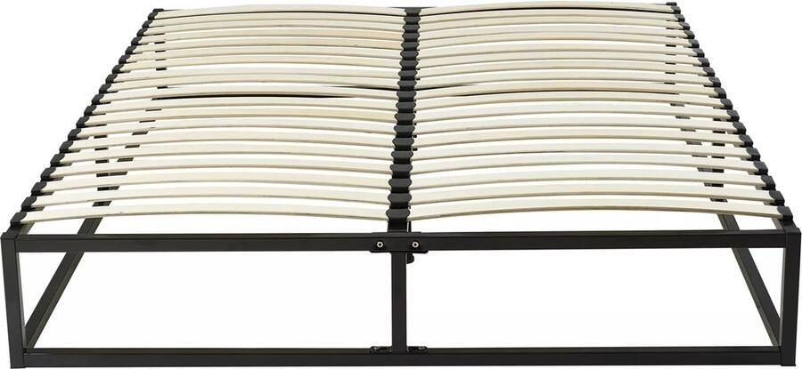 Vente-unique Bedbodem met latten van metaal 140 x 190 cm 2 x 19 latten Zwart RAMMUS van YSMÉE L 188 cm x H 28 cm x D 138 cm