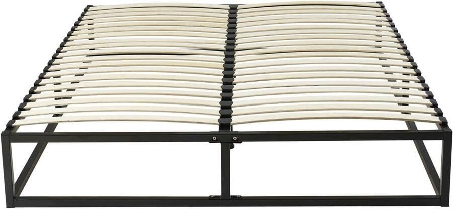 Vente-unique Bedbodem met latten van metaal 160 x 200 cm 2 x 19 latten Zwart RAMMUS van YSMÉE L 198 cm x H 28 cm x D 158 cm