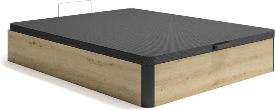 Vente-unique Bedbodem met opbergruimte 160 x 200 cm Lichte houtlook en zwart NAMOSI van YSMÉE