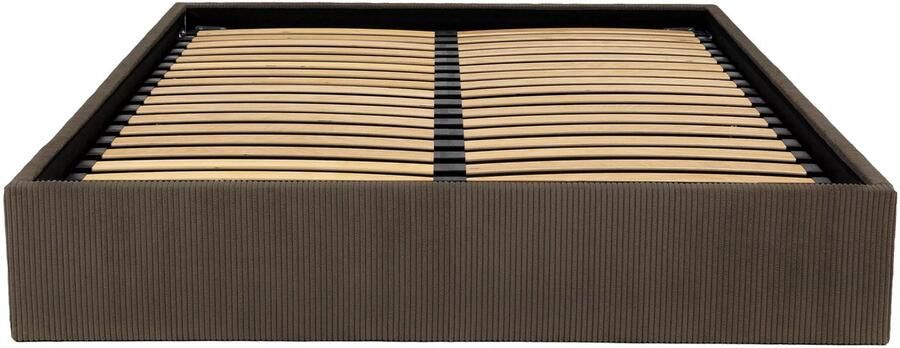 Vente-unique Bedbodem met opbergruimte 160 x 200 cm van ribfluweel Bruin PONTOS II van YSMÉE L 210 cm x H 31 cm x D 170 cm
