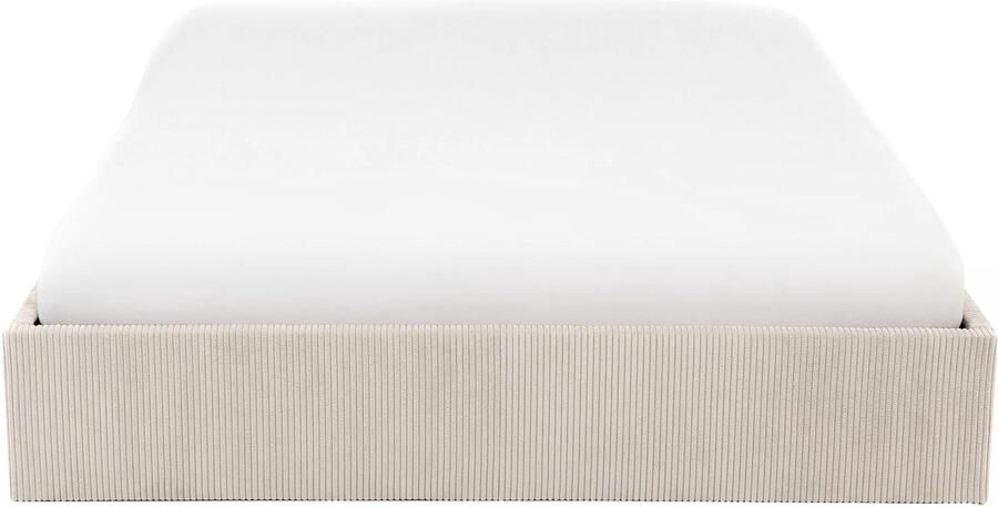Vente-unique Bedbodem met opbergruimte 160 x 200 cm van ribfluweel Crèmewit PONTOS II van YSMÉE L 210 cm x H 31 cm x D 170 cm - Foto 2