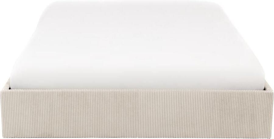 Vente-unique Ysmée Bedbodem met opbergruimte 160 x 200 cm van beige ribfluweel PONTOS van YSMÉE L 210 cm x H 31 cm x D 170 cm
