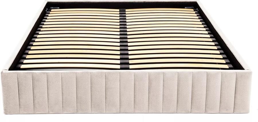Vente-unique Bedbodem met opbergruimte 160 x 200 cm van velours Beige SETHI II van YSMÉE L 210 cm x H 31 cm x D 170 cm