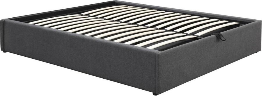Vente-unique Bedbodem met opbergruimte en lade 160 x 200 cm Antracietgrijs OSLA van YSMÉE L 209 cm x H 37 cm x D 173 cm