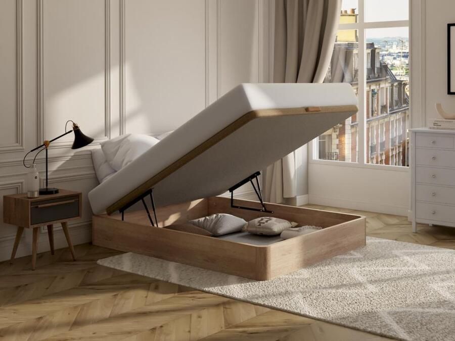 Ysmée Bedbodem met opbergruimte HESTIA van DREAMEA PLAY Licht naturelkleur 140 x 190 cm L 190 cm x H 30 cm x D 140 cm - Foto 2