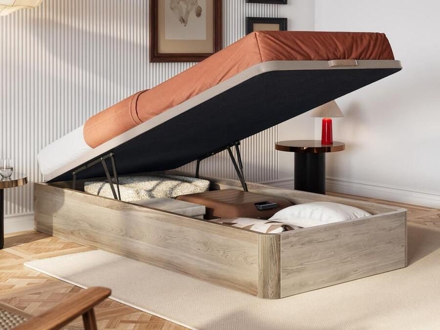 Ysmée Bedbodem met opbergruimte HESTIA van DREAMEA PLAY Licht naturelkleur 90 x 190 cm L 190 cm x H 30 cm x D 90 cm - Foto 3