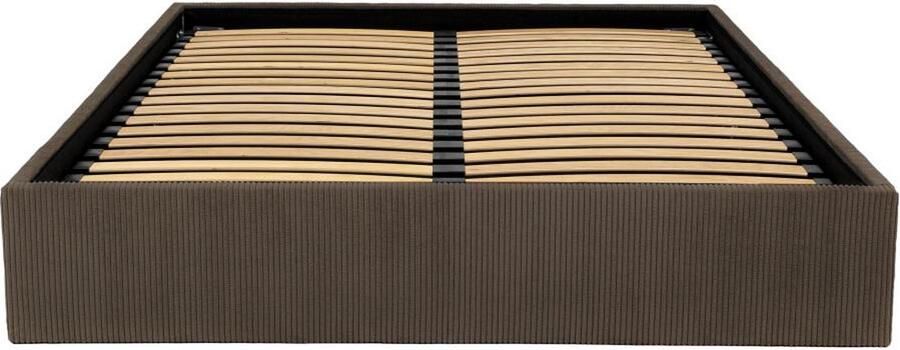 Vente-unique Bedbodem met opbergruimte van ribfluweel 180 x 200 cm Bruin PONTOS van YSMÉE L 210 cm x H 31 cm x D 190 cm