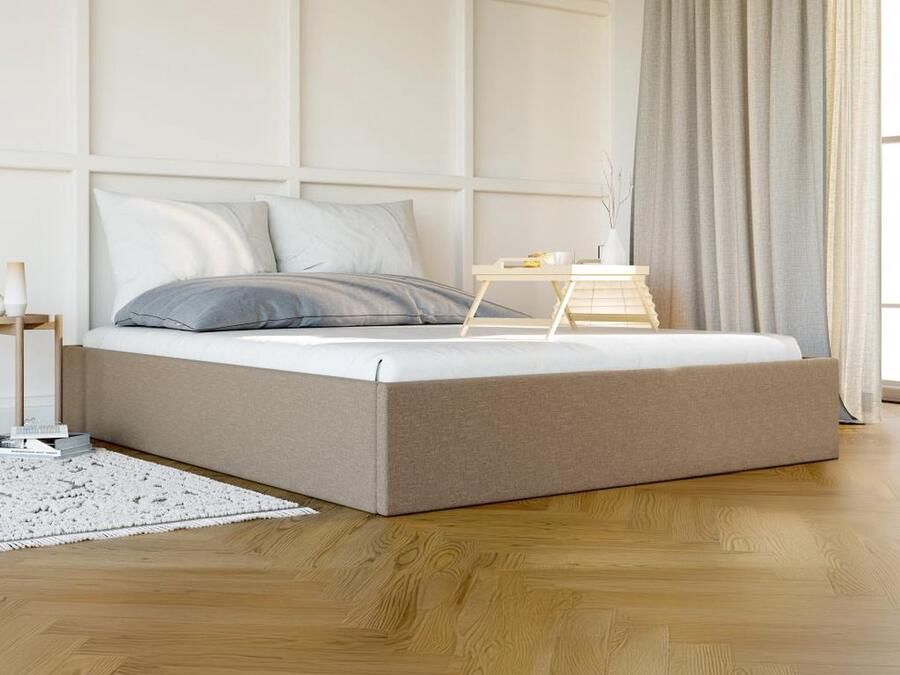 Vente-unique Bedbodem met opbergruimte van stof 160 x 200 cm Taupegrijs PONTOS van YSMÉE L 210 cm x H 31 cm x D 170 cm - Foto 2