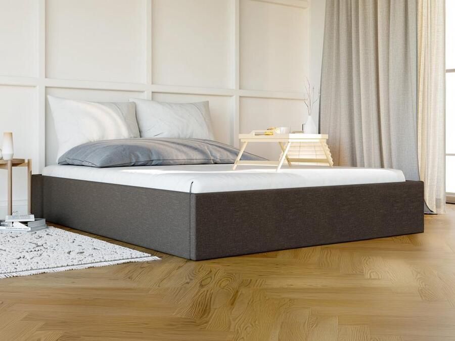 Vente-unique Bedbodem met opbergruimte van stof 160 x 200 cm Taupegrijs PONTOS van YSMÉE L 210 cm x H 31 cm x D 170 cm - Foto 2