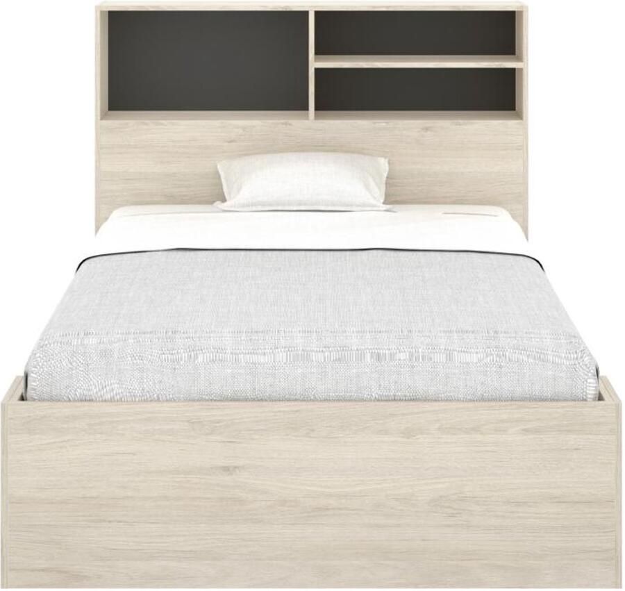 Vente-unique Bedframe hout antracietgrijs 120 x 190 cm