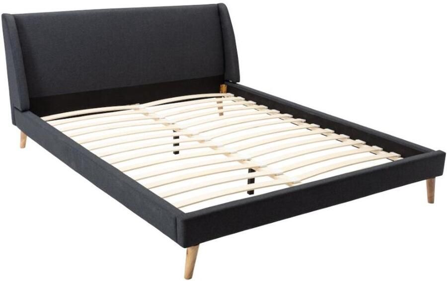 Vente-unique Scandinavisch bed 180 x 200 cm Stof Antracietgrijs BENEDICTE L 192 cm x H 87 cm x D 211 cm