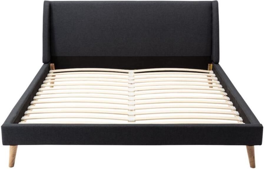 Vente-unique Scandinavisch bed 180 x 200 cm Stof Antracietgrijs BENEDICTE L 192 cm x H 87 cm x D 211 cm - Foto 2