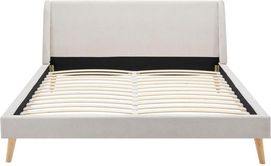 Vente-unique Scandinavisch bed 180 x 200 cm Stof Beige BENEDICTE L 192 cm x H 87 cm x D 211 cm