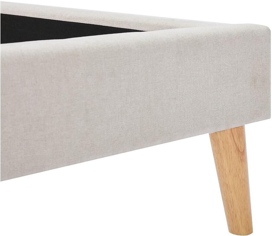 Vente-unique Scandinavisch bed 180 x 200 cm Stof Beige + matras BENEDICTE L 192 cm x H 87 cm x D 211 cm - Foto 2