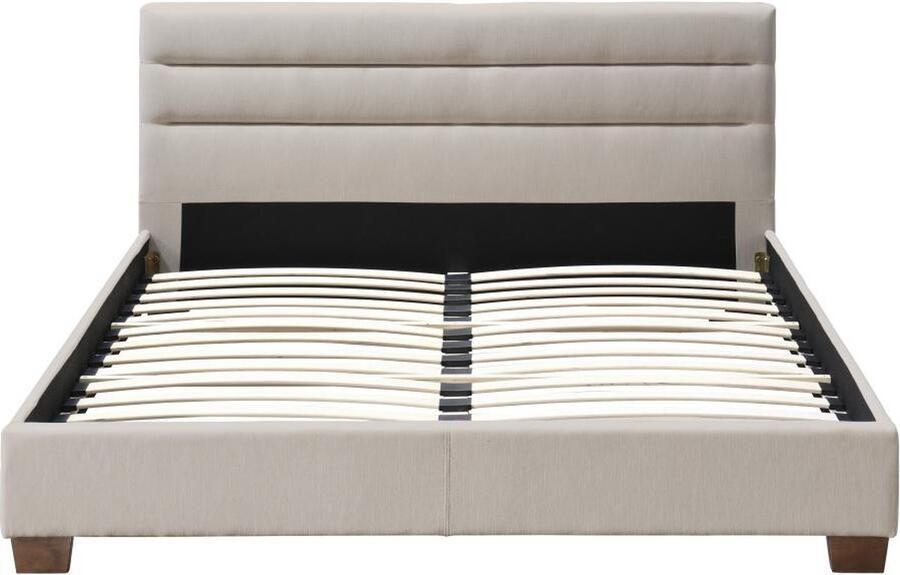 Vente-unique Bed 160 x 200 cm Stof Beige FAUSTIN L 165 cm x H 89 cm x D 215.5 cm