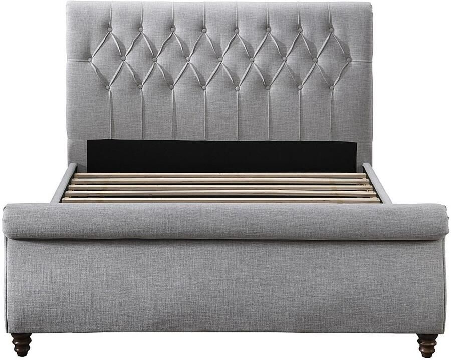 Vente-unique Bedframe stof grijs 160 x 200 cm BALANSANO
