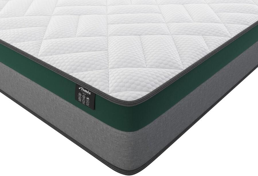 Vente-unique Set lattenbodem en matras met pocketveren dikte 22cm PRESTIGE van YSMÉE 140 x 190 cm L 190 cm x H 25 cm x D 140 cm - Foto 5