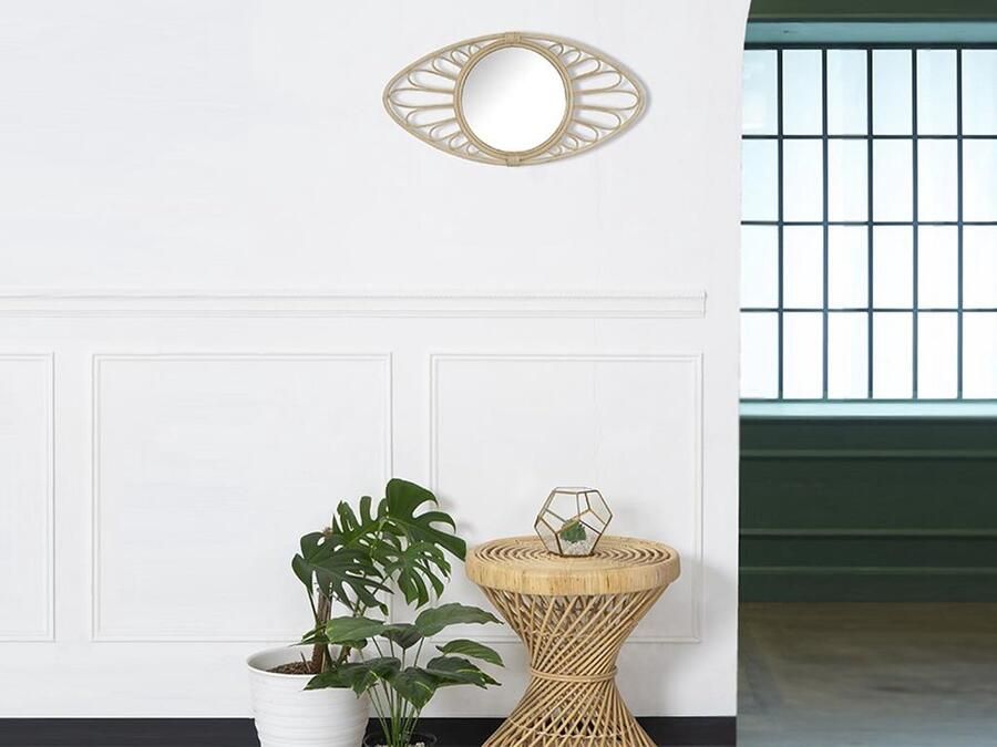 Vente-unique Bijzettafel GIALI Rotan Naturelkleur L 55 cm x H 61 cm x D 55 cm